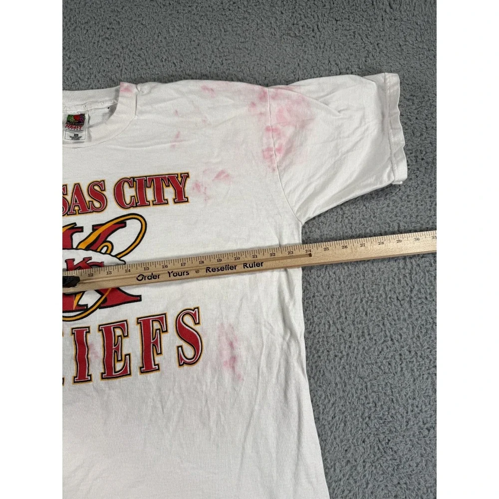 Vintage Kansas City Chiefs T Shirt Mens 2XL White Short Sleeve Tye‎ Dyed Graphic